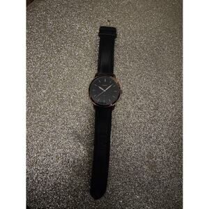 Fossil Vintage Men's Quartz Watch with Genuine Black Leather Band